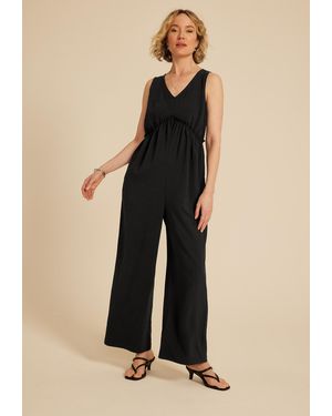maurices Bare Cool Crepe V Neck Jumpsuit - Natural