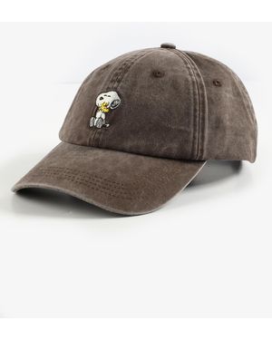 maurices Embroidered Snoopy Washed Baseball Hat - Brown