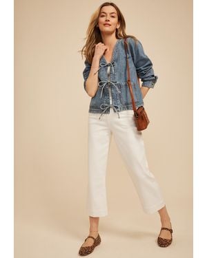 maurices Triple Tie Front Denim Jacket - Natural