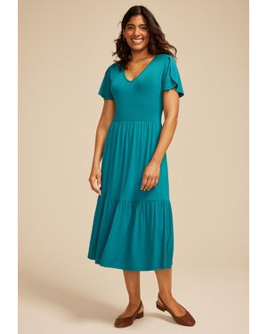 maurices 24/7 Tulip Sleeve Midi Dress - Blue