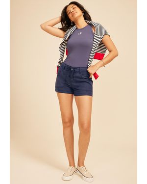 maurices Casual High Rise Cargo 4In Shorts - Blue
