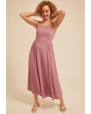 maurices Bare Tank Drop Waist Midi Dress - Pink