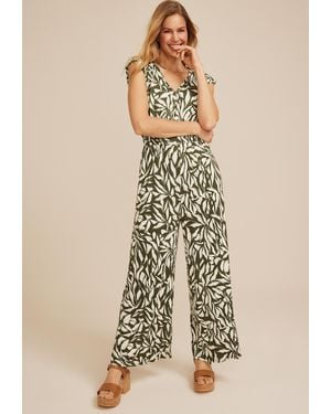 maurices 24/7 Cap Sleeve Empire Waist Jumpsuit - Natural