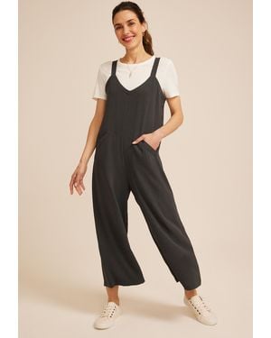 maurices Cool Crepe Wide Leg Jumpsuit - Natural