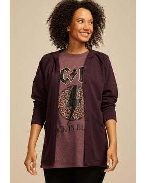maurices French Terry Hooded Cardigan - Purple