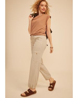 maurices Mid Rise Cargo Tencel Pants - Natural