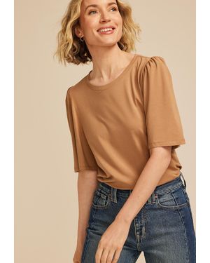 maurices Size Solid Flutter Sleeve Tee - Blue