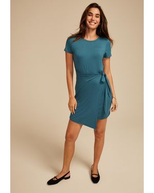 maurices 24/7 Faux Wrap Mini Dress - Blue