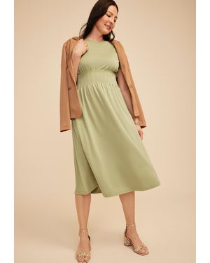 maurices 24/7 Cinched Waist Midi Dress in Black | Lyst