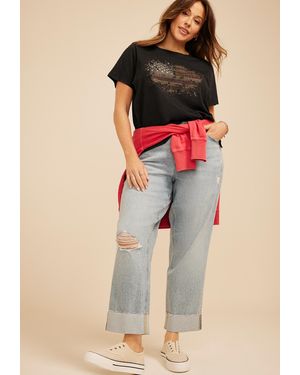 maurices Plus Size Americana Splatter Flag Classic Fit Graphic Tee - Multicolor