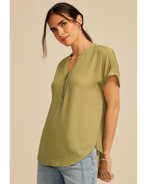 maurices Geneva Short Sleeve Blouse - Yellow