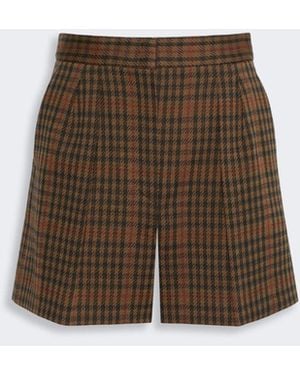 Max Mara Glen Plaid Jersey Shorts - Natural