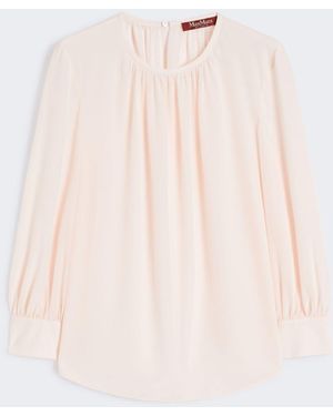 Max Mara Silk Crew-Neck Blouse - White