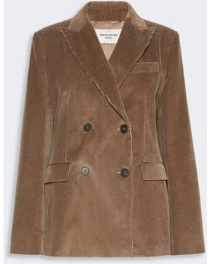 Max Mara Cotton Corduroy Velvet Blazer - Brown