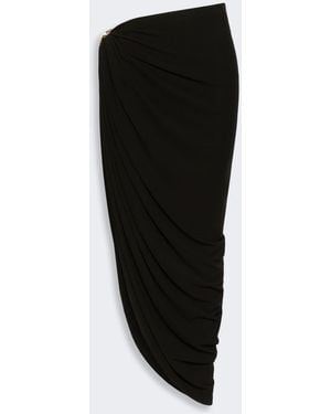 Max Mara Draped Viscose Skirt - Black