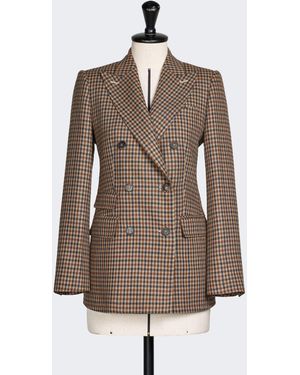 Max Mara Double-Breasted Mouliné Wool Twill Blazer - Brown