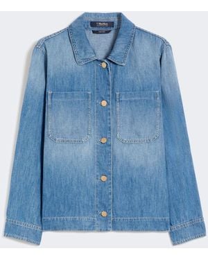 Max Mara Cotton And Linen Denim Jacket - Blue