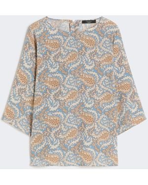 Max Mara Printed Silk Crêpe De Chine Blouse - White