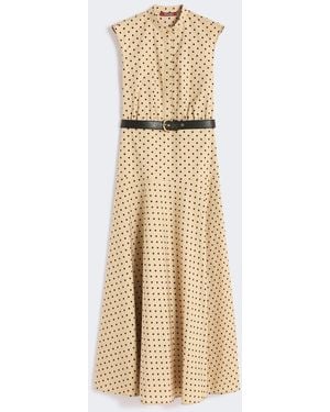 Max Mara Printed Poplin Shirt Dress - Natural