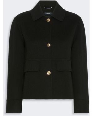 Max Mara Double Wool Cropped Jacket - Black