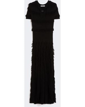 Max Mara Patterned Viscose Yarn Dress - Black