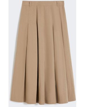 Max Mara Washed Gabardine Skirt - Natural
