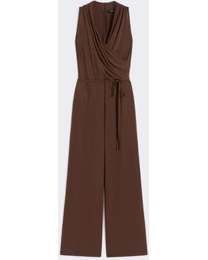 Max Mara Viscose Jersey Jumpsuit - Brown