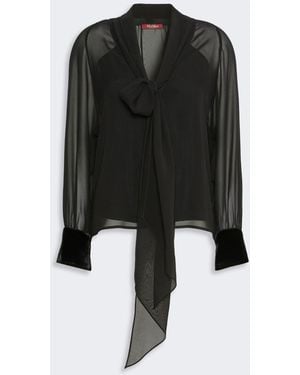 Max Mara Silk Georgette Blouse - Black