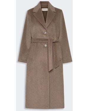 Max Mara Wool And Alpaca Teddy Long Coat - Natural