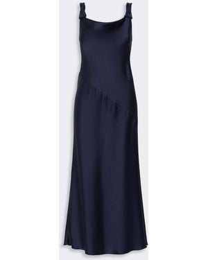 Max Mara Envers Satin Slip Dress - Blue