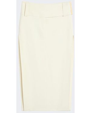 Max Mara Long Stretch Viscose Skirt - White