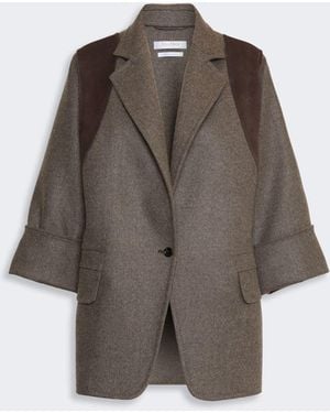 Max Mara Oversized Double Wool Jacket - Brown