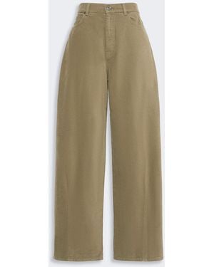 Max Mara Cotton Drill Pants - Natural