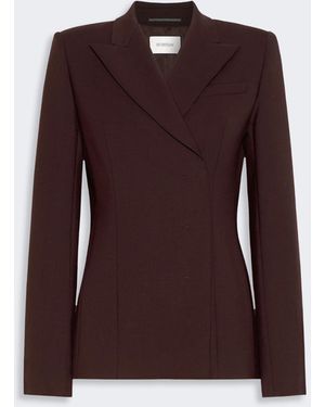 Max Mara Stretch Wool Tailored Jacket - Purple