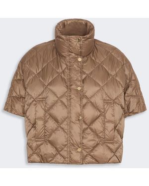 Max Mara Water-Repellent Canvas Padded Cape - Natural