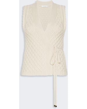 Max Mara Wool And Cashmere Yarn Gilet - White