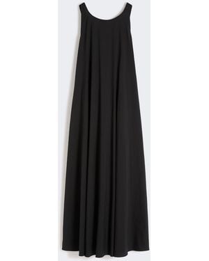 Max Mara Flared Stretch Poplin Dress - Black