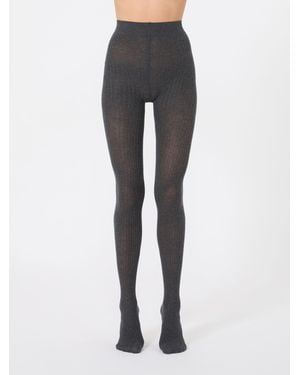 Max Mara Ribbed Cotton Tights - Gray