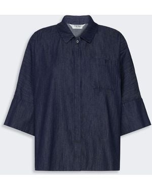 Max Mara Wide Cotton Denim Shirt - Blue