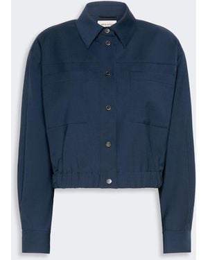 Max Mara Short Woolen Cloth Jacket - Blue