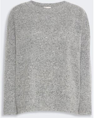 Max Mara Tweed-Effect Wool And Silk Blend Sweater - Gray