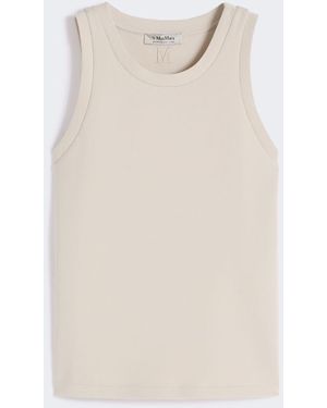 Max Mara Cotton Blend Jersey Top - White
