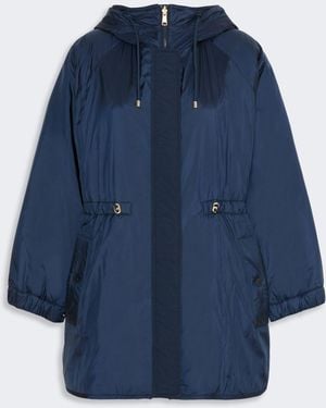 Max Mara Reversible Water-Repellent Canvas Padded Parka - Blue