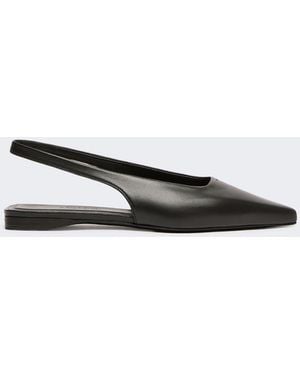 Max Mara Nappa Leather Flat Slingbacks - White