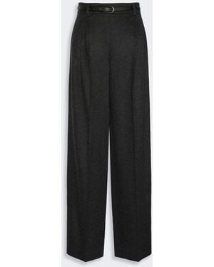 Max Mara Wool Wide-Leg Pants - Black