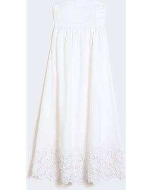 Max Mara Linen Canvas Bustier Dress - White