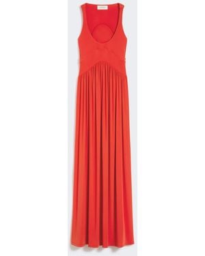 Max Mara Long Crepe Jersey Dress - Red