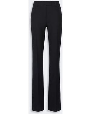 Max Mara Double Technical Wool Slim Flared Pants - Blue