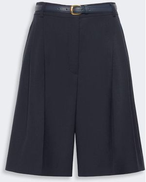 Max Mara Woolen Cloth Bermuda Shorts - Blue