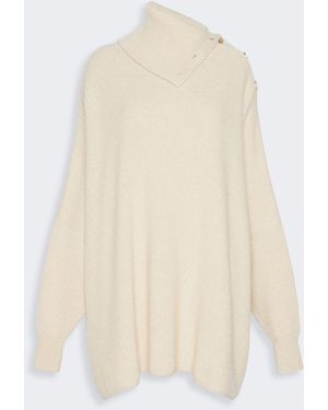 Max Mara Oversized Wool And Cashmere Dress - White